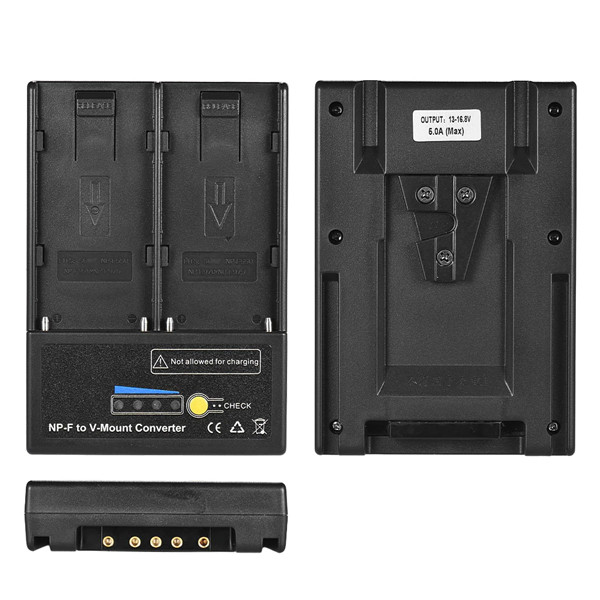 Fotolux Dual NP Batteries to V-mount V-Lock Battery Converter Plate